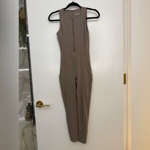 TNA Taupe Sleeveless Jumpsuit